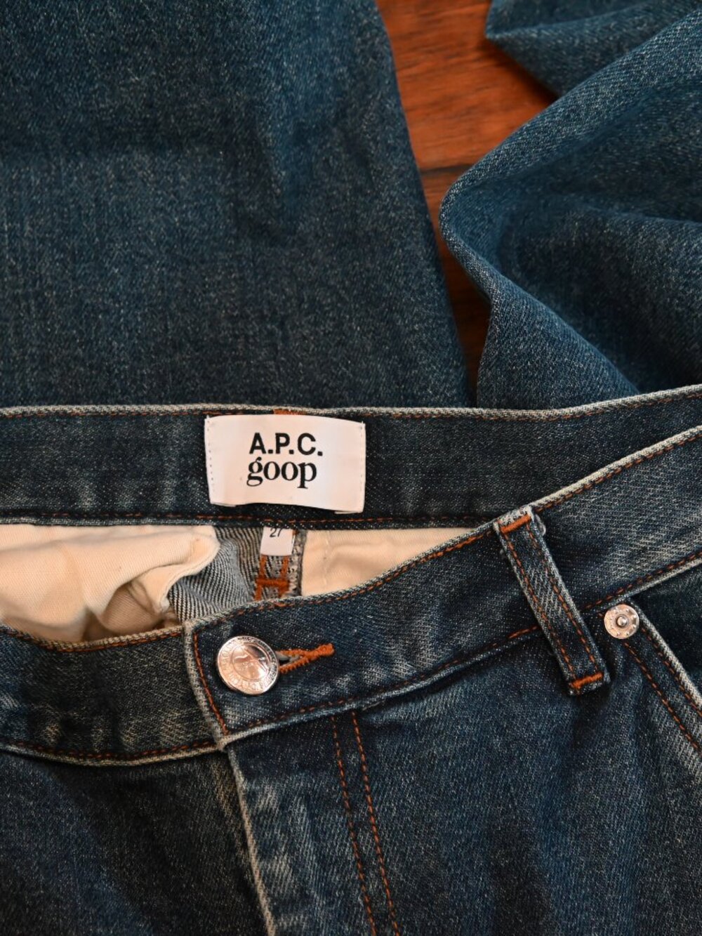 A.P.C. High-Rise Straight-Leg Jeans in Dark Blue - Picture 5 of 6